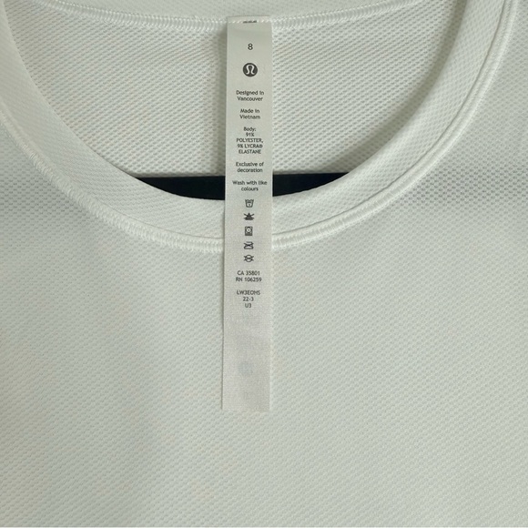 Lululemon Long Sleeve High Neck Running Top Size 8 White Like New - Picture 5 of 12